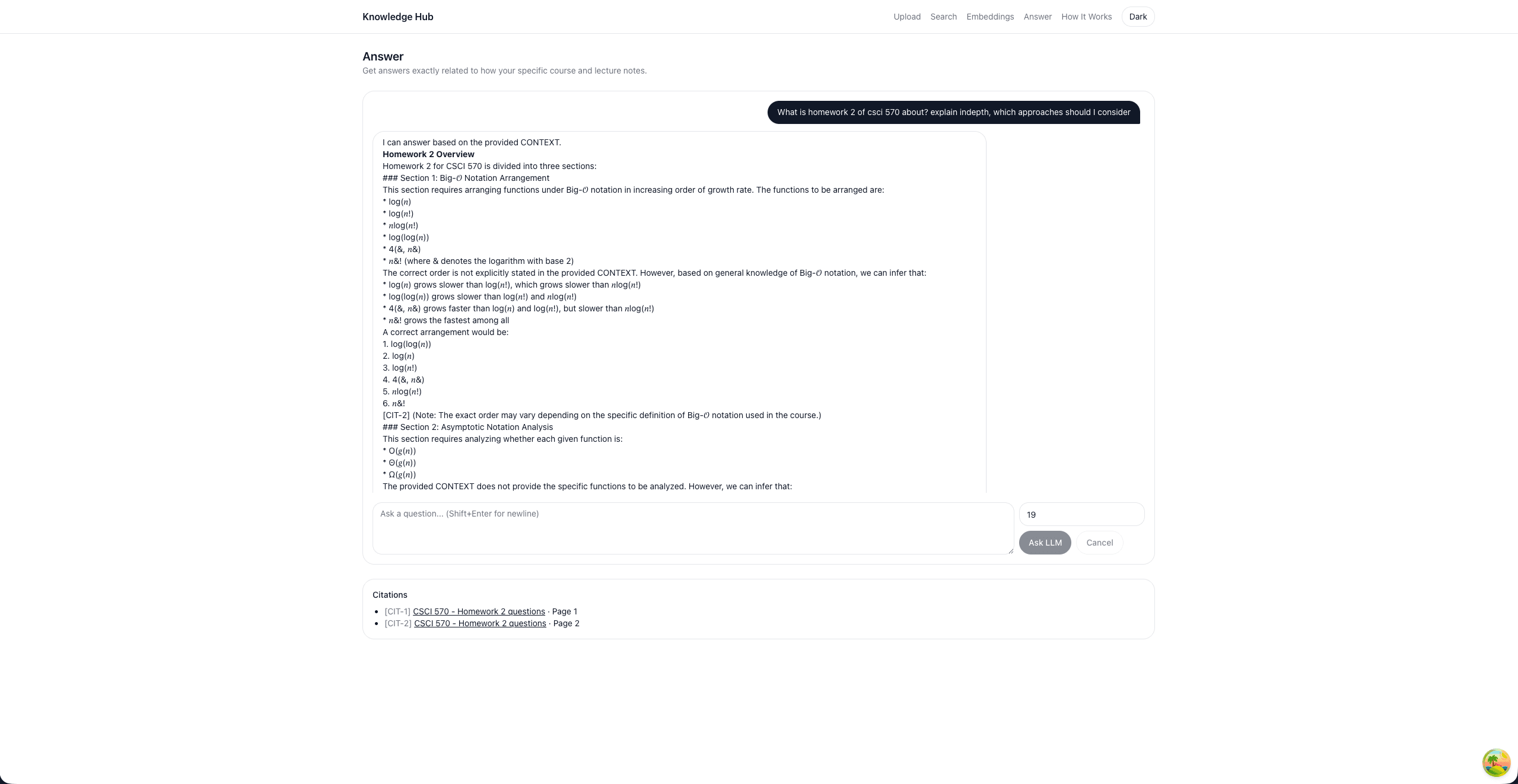 Knowledge Hub - LLM Response with Citations